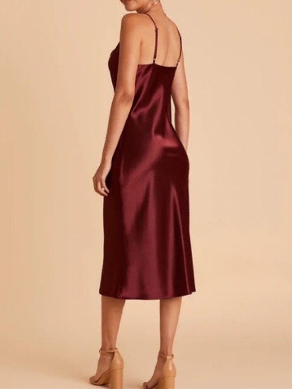 Birdy Grey Lisa Satin Slip Dress Cowlneck Cabernet XS Bridesmaid Elegant Whimsy - Picture 4 of 16